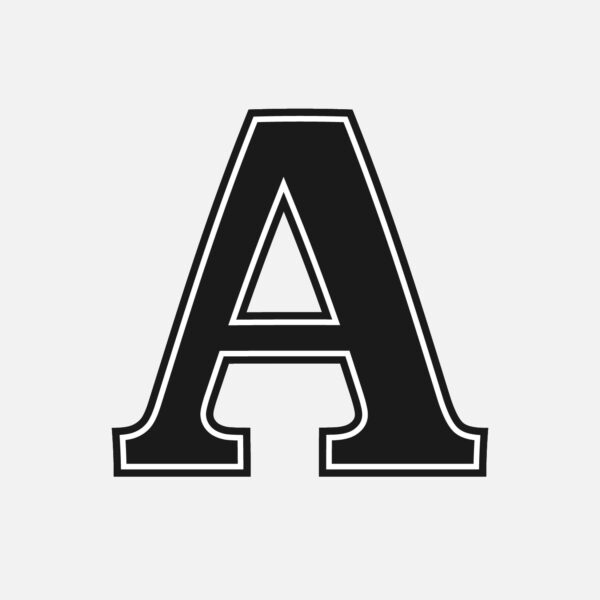 Letter A With Black Outline