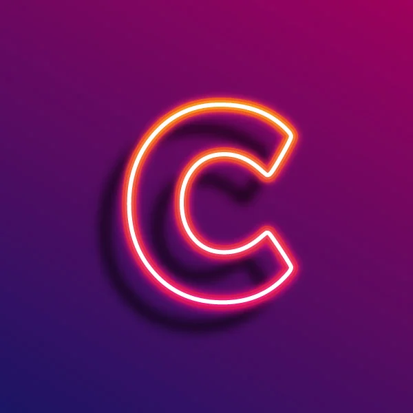 C Letter Neon Light