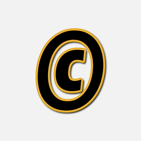 Copyright Symbol With Golden Border