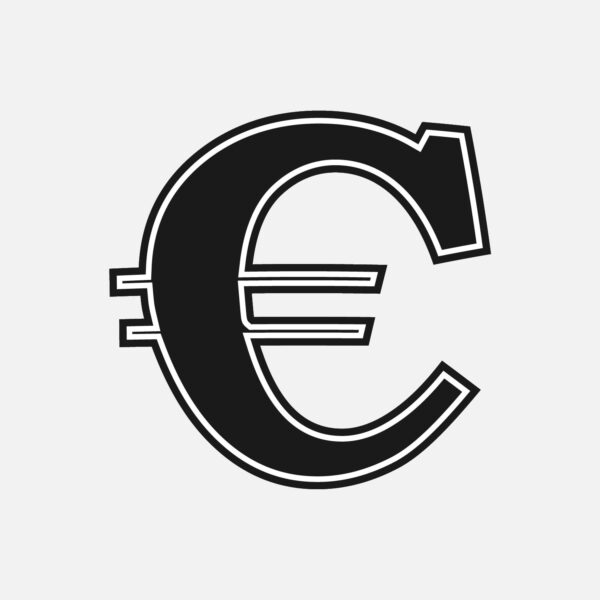 Euro Symbol With Black Outline