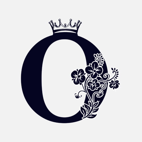 Floral Letter O With Crown