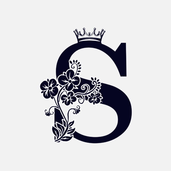 Floral Letter S With Crown