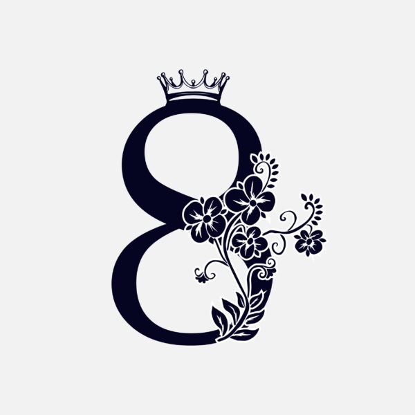Floral Number Eight With Crown