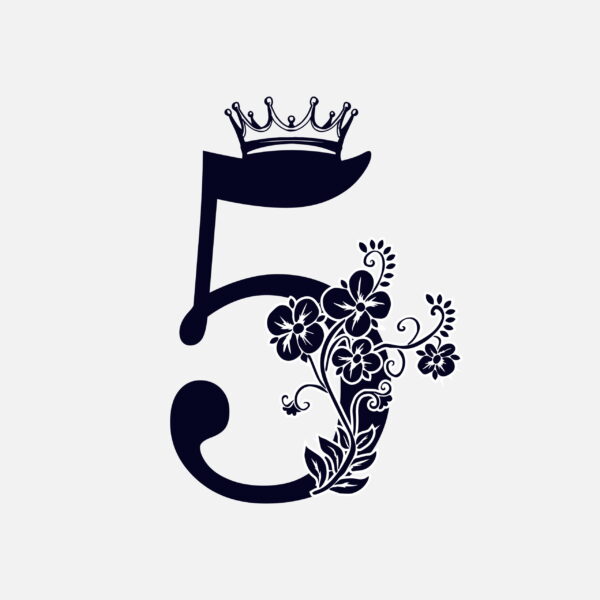 Floral Number Five With Crown