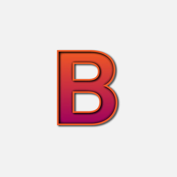 Letter B With Orange Color Frame