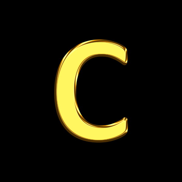 Letter C Gold Bar