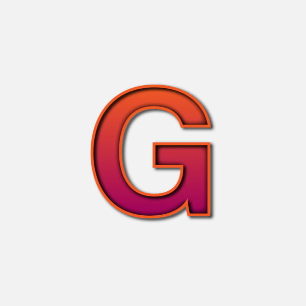 Letter G With Orange Color Frame