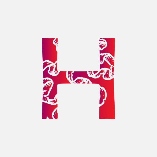 Letter H With The Ribbon Scar