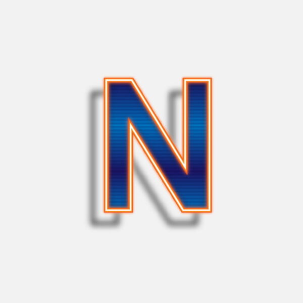 Letter N Neon Effect
