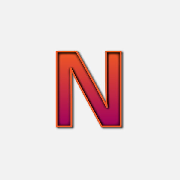 Letter N With Orange Color Frame