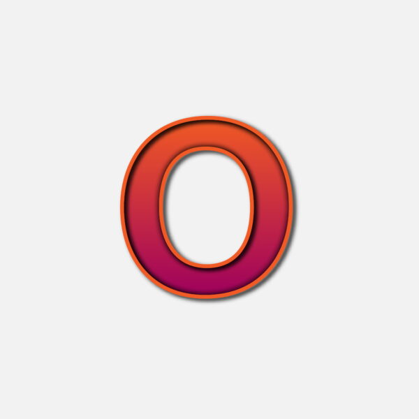 Letter O With Orange Color Frame