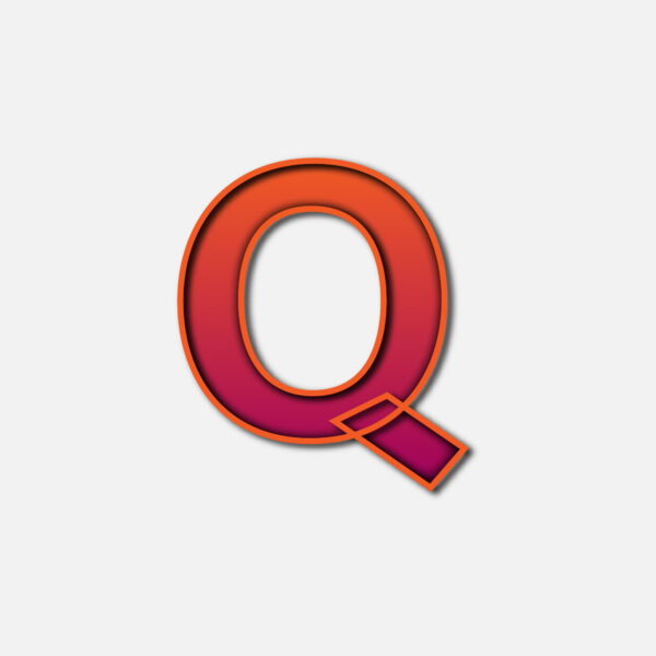 Letter Q With Orange Color Frame