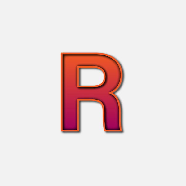 Letter R With Orange Color Frame