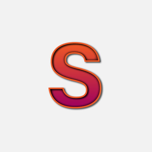 Letter S With Orange Color Frame