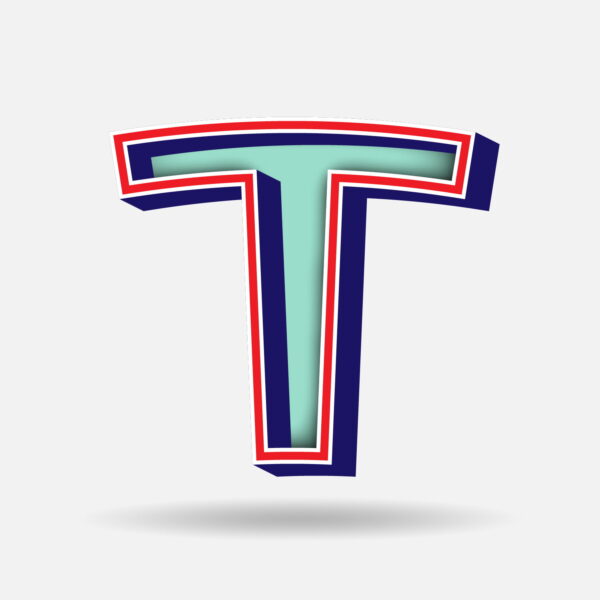 Letter T With Embedded Frame