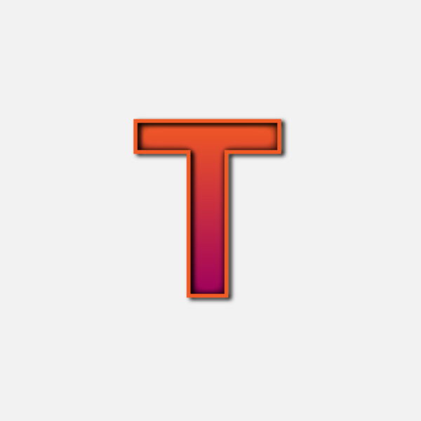 Letter T With Orange Color Frame