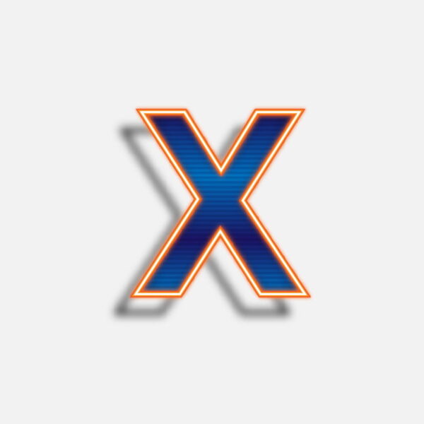 Letter X Neon Effect