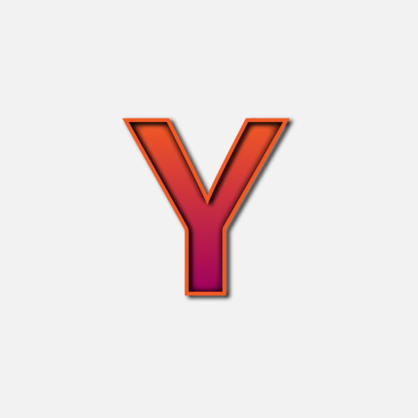 Letter Y With Orange Color Frame