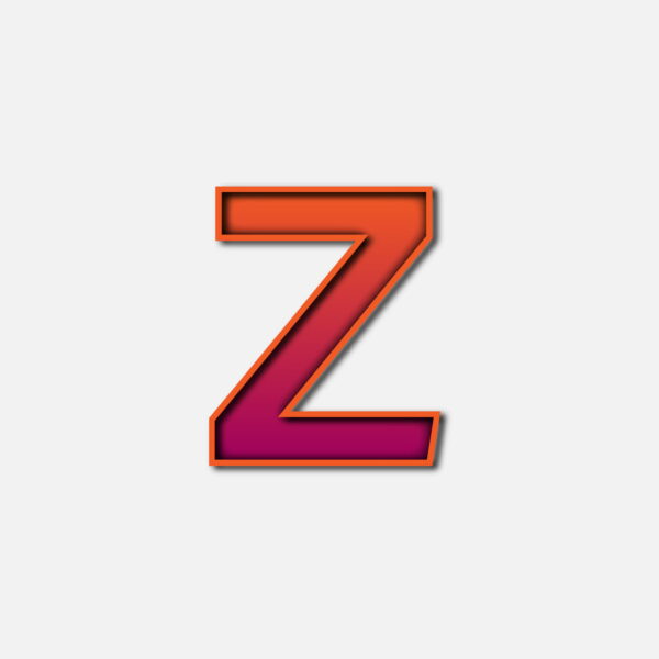Letter Z With Orange Color Frame