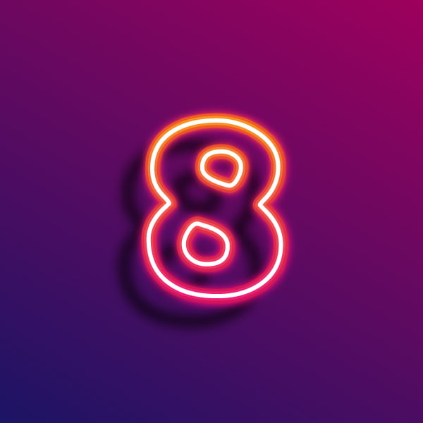 Number Eight Neon Light