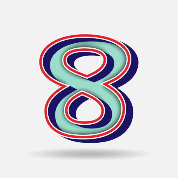 Number Eight With Embedded Frame