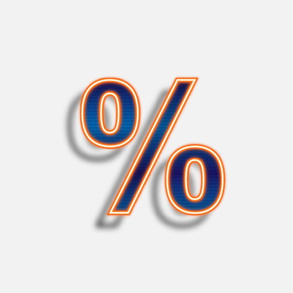 Percentage Symbol Neon Effect