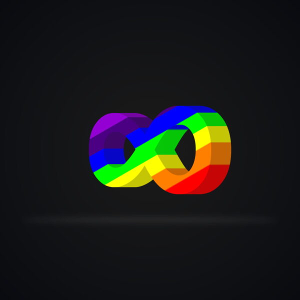 3D Infinity Symbol Rainbow Effect
