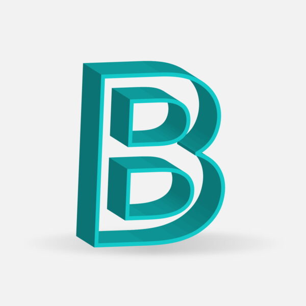 3D Letter B Frame Design