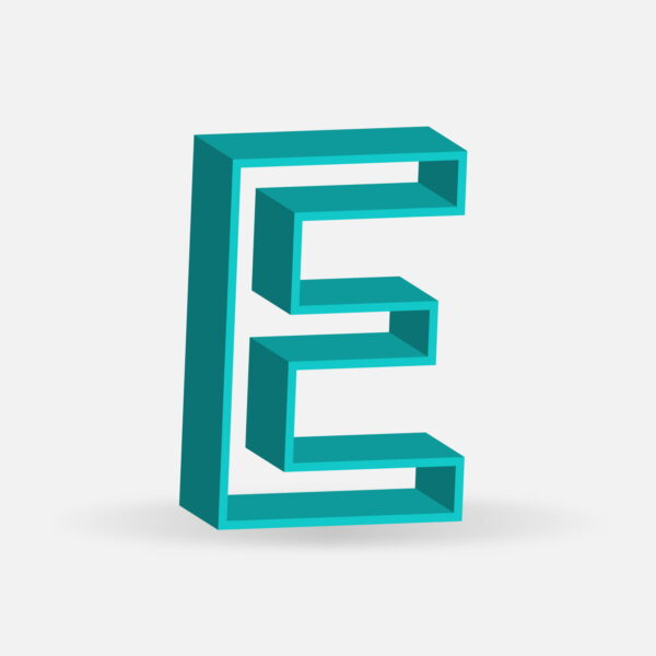 3D Letter E Frame Design