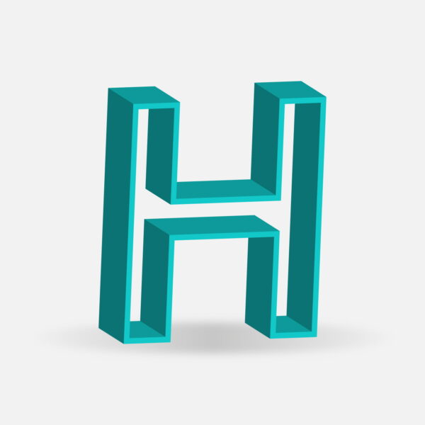 3D Letter H Frame Design