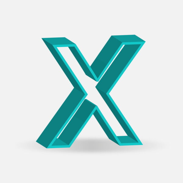 3D Letter X Frame Design