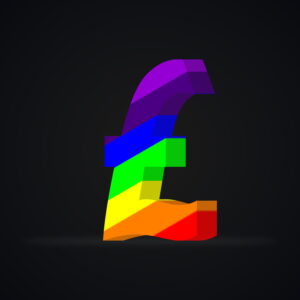 3D Pound Symbol Rainbow Effect