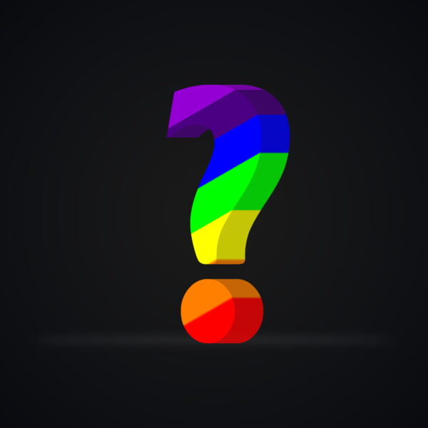 3D Question Symbol Rainbow Effect