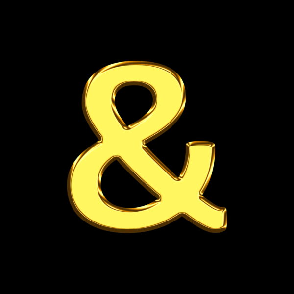 Ampersand Symbol Gold Bar