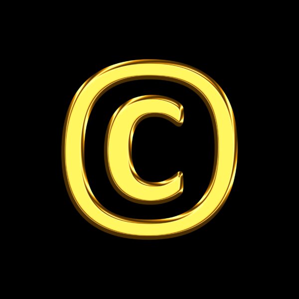 Copyright Symbol Gold Bar