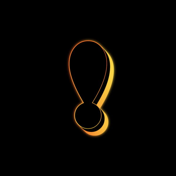 Exclamation Symbol Neon Glow Effect