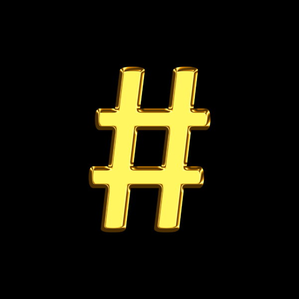 Hashtag Symbol Gold Bar