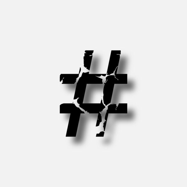 Hashtag Symbol With Horror Scar