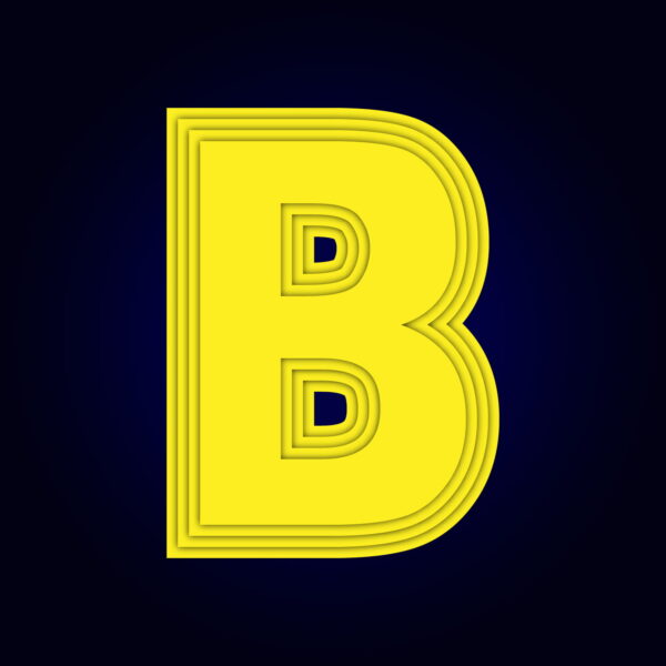 Letter B Yellow layer Design