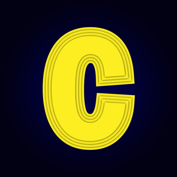 Letter C Yellow layer Design