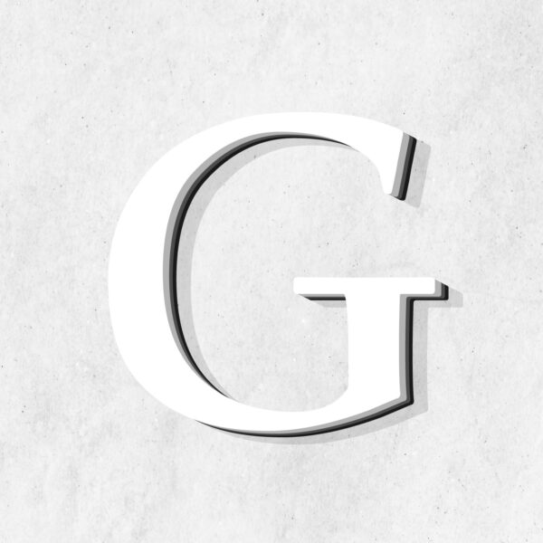 Letter G White Color Design