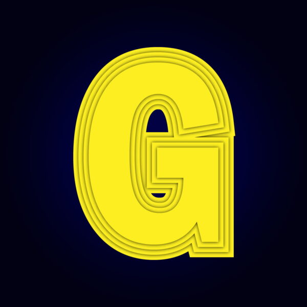 Letter G Yellow Layer Design