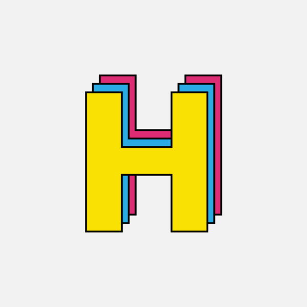 Letter H Tricolor Design