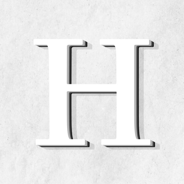 Letter H White Color Design