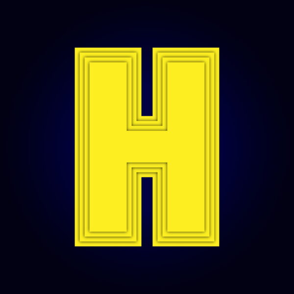 Letter H Yellow Layer Design