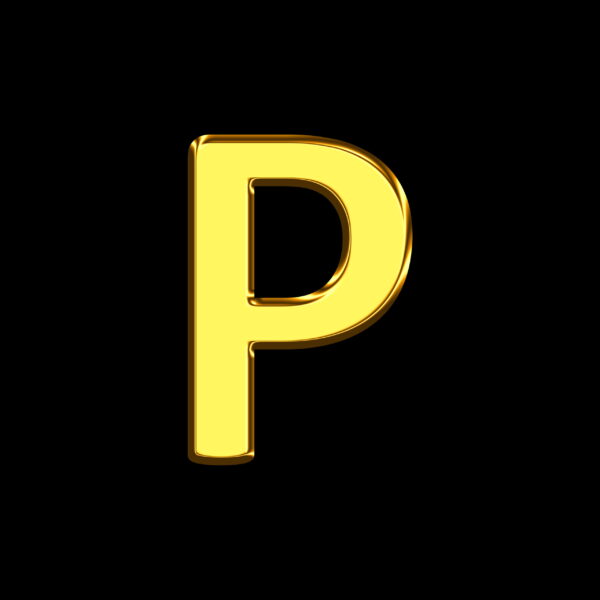 Letter P Gold Bar