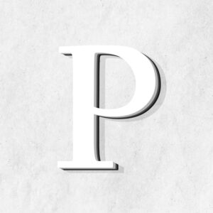 Letter P White Color Design