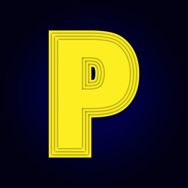 Letter P Yellow layer Design