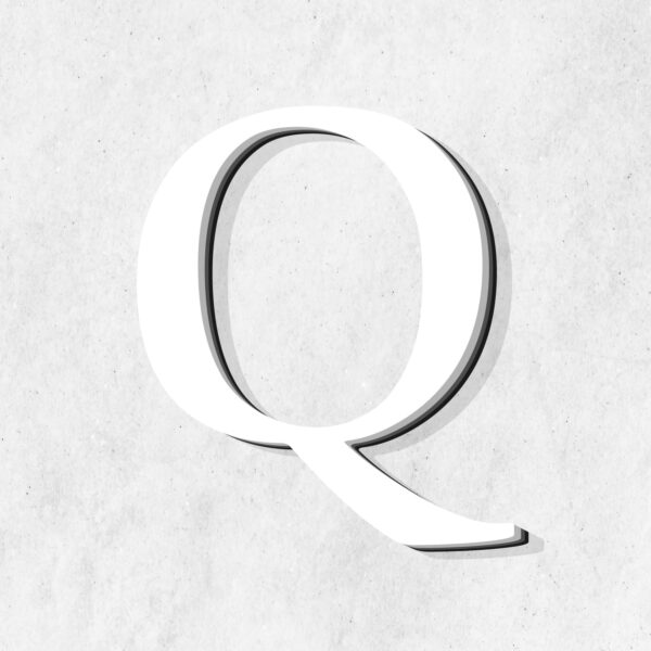 Letter Q White Color Design
