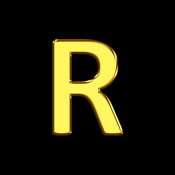 Letter R Gold Bar